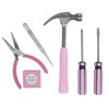 Fleming Supply 7-piece Fleming Supply Household Hand Tool Kit in Carry Case- Hammer, Pliers, Tape Measure, Pink 633934ZCZ